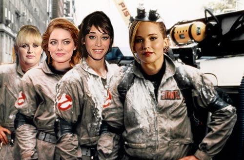 Jennifer Lawrence Emma Stone Melissa McCarthy and Amy Schumer Lizzy Caplan ghostbusters