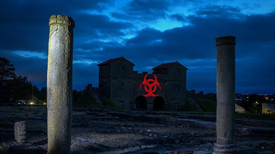 28 Years Later biohazard symbols