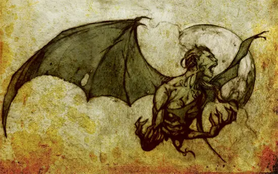 An illustration of a manananggal, a kind of vampiric creature in Philippine folklore